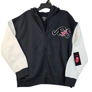Rolling Stones Girls Graphic Full Zip Hooded Sweatshirt XL New